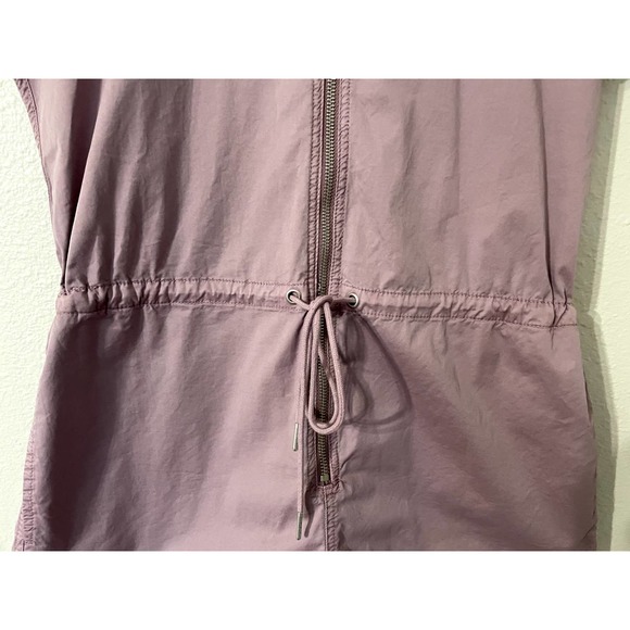 Pistola Meg Lilac Dust Zip Front Short Sleeve Drawstring Waist Romper Medium - Picture 7 of 8
